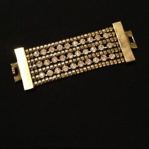 Gold and rhinestone bracelet